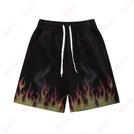 wide leg shorts flame print